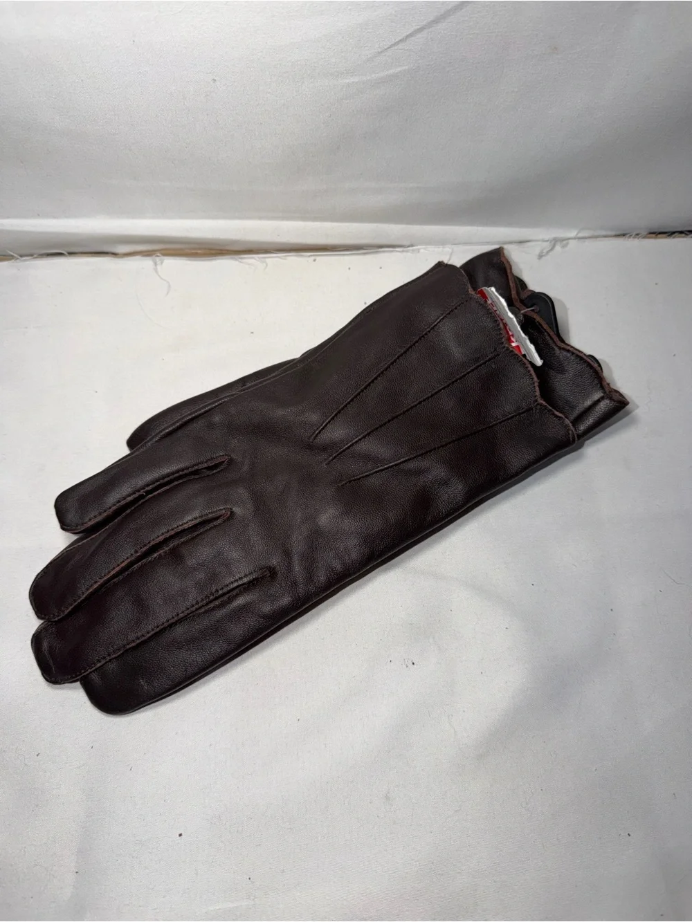 Classic Dark Brown Leather Gloves warm hands winter wear